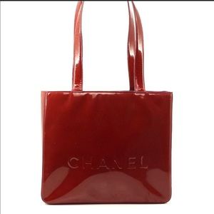 Auth Chanel Enamel Shoulder Burgundy #3108C20